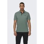 Only & Sons Onsfletcher Pamuklu Regular Fit Düğmeli Polo Yaka T Shirt Erkek Polo Yaka T Shirt 22024827 - Koyu Yeşil - XL