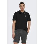 Only & Sons Onsfletcher Pamuklu Regular Fit Düğmeli Polo Yaka T Shirt Erkek Polo Yaka T Shirt 22024827 - Siyah - 2XL