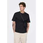 Only & Sons Onsfred % 100 Pamuk Relaxed Fit Bisiklet Yaka T Shirt Erkek T Shirt 22022532 - Siyah