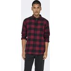 ONLY & SONS ONSGUDMUND ERKEK KARELİ GÖMLEK BORDO