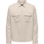 Only & Sons Onskarı Ls Shırt Vısc Lın 0075 Erkek Keten Gömlek - XL - White