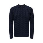 Only & Sons ONSKICKER LIFE REG 3 CABLE CREW KNIT Erkek Mavi Kazak - 22026504