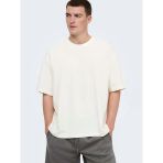 Only & Sons Onslenny Ovz Ss Strct Tee Noos Erkek Beyaz T-Shirt - 22036392
