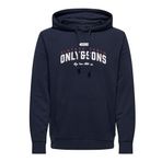 Only & Sons Onslenny Reg Vintage Print Hood Sweat Navy Blazer Erkek Sweatshirt