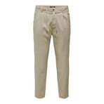 Only & Sons Onsleo Crop Linen Mix 0048 Pant Koyu Bej Erkek Pantolon