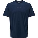 Only & Sons Onslevi % 100 Pamuk Relaxed Fit Bisiklet Yaka Logolu T Shirt Erkek T Shirt 22028147 - Lacivert - 2XL