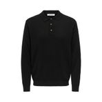 Only & Sons ONSLOUI REG 12 LS MEL POLO KNIT NOOS Erkek Siyah T-Shirt - 22033758