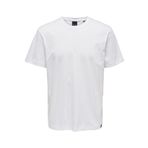 Only & Sons ONSMAX LIFE REG SS STITCH TEE NOOS Erkek Tişört, Beyaz, L