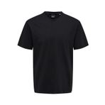 Only & Sons ONSMAX LIFE REG SS STITCH TEE NOOS Erkek Tişört, Siyah, XL