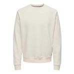 Only & Sons Onsmichi Life Reg Antik Beyaz Bisiklet Yaka Erkek Sweatshirt