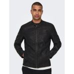 Only & Sons Onsmıke Pu Racer Jacket Otw Vd Noos Erkek Deri Mont ve Ceket 22012339 Black
