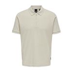 Only & Sons Onsmike Zipper SS Açık Gri Polo Erkek T-shirt