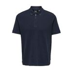 Only & Sons Onsmike Zipper SS Koyu Lacivert Polo Erkek T-shirt