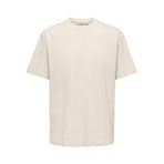 Only & Sons Onsnoble Rlx Ss Tee Noos Rahat Kesim Kısa Kollu Tişört, L, 22034232, bej, Erkek