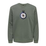 Only & Sons Onsoliver Reg Camp Swt Crew Neck Koyu Gri Erkek Sweatshirt