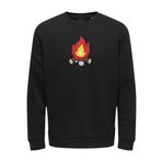Only & Sons Onsoliver Reg Camp Swt Crew Neck Siyah Erkek Sweatshirt