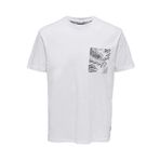 Only & Sons Onsperry Life Reg Leaf Ss Pockettee Noos Parlak Beyaz Erkek T-shirt