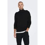 Only & Sons Onsphil Reg 12 Struc Roll Neck Knit Noos Erkek Siyah Kazak - 22023202 - M