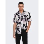 Only & Sons Onstrev Reg Ctn Lın Aop Ss Shırt Noos Erkek Pembe Kk Gömlek - 22025125