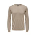 Only & Sons ONSWYLER LIFE REG 14 LS CREW KNIT NOOS Erkek Kahverengi Kazak - 22020088
