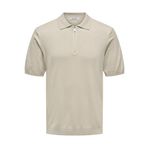 Only & Sons Polo Yaka T-shirt, S, 22028606, Silver Lining, Erkek