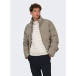 Only & Sons Puffer Mont, M, Puffer Mont, Gri, Erkek