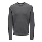 Only & Sons Regular Fit Örme Kazak, 2XL, 22030208, gri, Erkek
