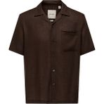 Only & Sons ShopINN Onslaurence Lınen Resort Collar Ss Noos Erkek Kahverengi Gömlek - 22036242 - XL