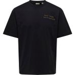 Only & Sons Siyah Erkek Rahat Baskılı T-Shirt 22030568 Onsaaron Lıfe Rlx Ss Tee - M