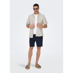 Only & Sons Slim Fit Açık Kahve Düz Erkek Gömlek Onscaıden Lıfe Ss Solıd Resort Lıne