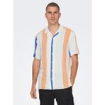 Only & Sons Wayne Lıfe Reg Vıscose Erkek Beyaz-Mavi Gömlek 22026100-24 - Beyaz - Mavi