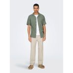 Only & Sons Yeşil Erkek Slim Fit Gömlek Onscaıden Lıfe Ss Solıd Resort Lıne - Açık Yeşil - 2XL