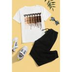 Only Trendwear Çocuk Leopar Kalp Baskılı Alt - Üst Eşofman Takımı - 11 - 12 Yaş - Beyaz