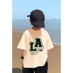 Only Trendwear Çocuk Los Angles Baskılı Pamuklu Tshirt - 7 - 8 Yaş - Bej