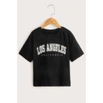 Only Trendwear Çocuk Los Angles Pamuklu Tshirt - Siyah - 9 - 10 Yaş