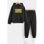 Only Trendwear Çocuk Shimmer Baskılı Eşofman Takımı - 7 - 8 Yaş - Siyah