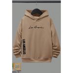 Only Trendwear Los Angles Baskılı Erkek - Kız Çocuk Rahat Kalıp Sweatshirt - 3 - 4 Yaş - Bej