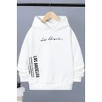Only Trendwear Los Angles Baskılı Erkek - Kız Çocuk Rahat Kalıp Sweatshirt - 7 - 8 Yaş - Beyaz