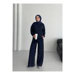 onlymoon Kadın Lacivert %100 Pamuk Alt Üst Takım | Oversize Rahat Kalıp | 4 Mevsim Kullanıma Uygun Şık Kombin