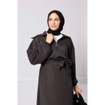 Onlymoon Kadın Scuba Elbise ◆ Kuşaklı Oversize Rahat Kalıp ◆ Günlük Rahat Kombin Için Modern ve Zarif - XL - Siyah