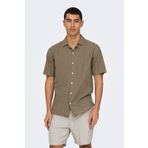 Only&Sons Erkek Kahverengi Gömlek S Beden ONSCAIDEN LIFE SS SOLID R Modeli