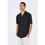 Only&Sons Erkek Siyah Gömlek S Beden ONSCAIDEN LIFE SS SOLID R Modeli