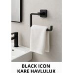 Onno Black Icon Kare Havluluk - Siyah