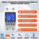 ONOFFSMART Tuya Wifi Akıllı Kristal Ekran Yüksek Voltaj Düşük Voltaj Kaçak Akım Koruma Uzaktan Kontrol ve Zamanlama 63 Amper Çift Röle Devre Kesici