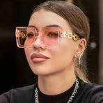Onomo Kadın Büyük Kare Moda Gözlüğü Pembe - Altın - Pembe