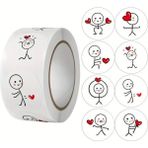 Onomo Kibrit Adam Kalpli Sticker 2.5cm 50 Adet Eğlenceli Tasarım ile Projelerinizi Renklendirin
