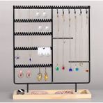 Onomo Life Takı Düzenleyici Organizeri Dekoratif Takı Standı Kolye Yüzük Küpelik Ahşap Tabanlı Metal Siyah