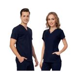 Onora Medikal Unisex Soft Likra Doktor Hemşire Forması,Tek Üst Scrubs (LACİVERT, S)