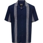 Onsavı Reg Ss Boucle Strpe Resort Shırt Pamuk Erkek T-Shirt - XL - Lacivert
