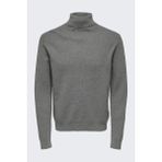 Onsphil Reg 12 Struc Roll Neck Knit Noos Erkek Gri Kazak - 22023202 - 2XL